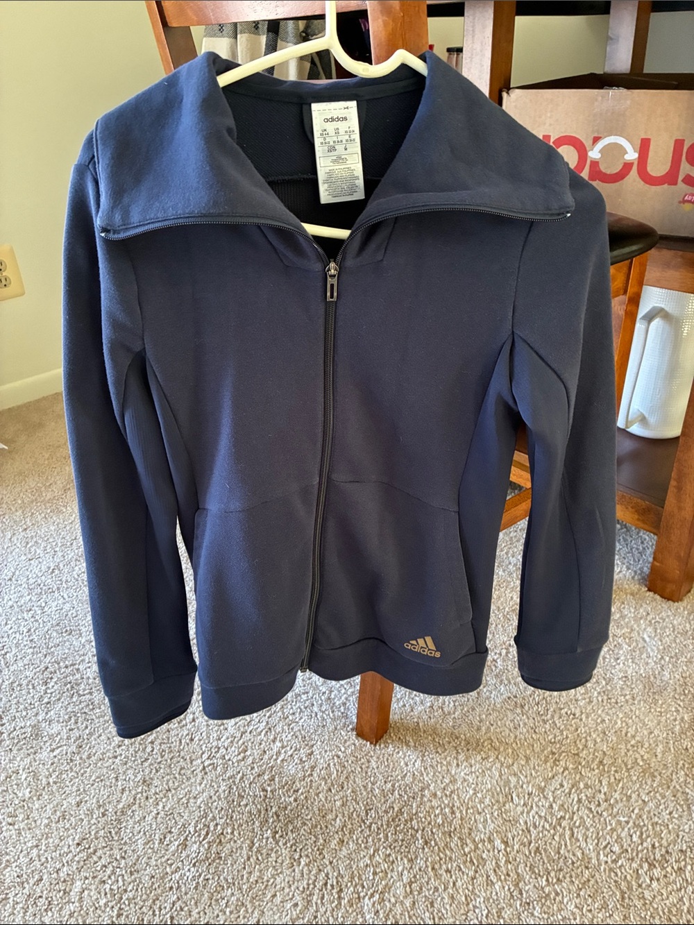 adidas Navy Zip-Up Hoodie Jacket for women